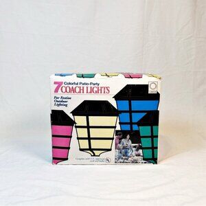 Vintage Lidco Set of 7 Colorful Outdoor Patio Party RV Coach Lamp String Lights